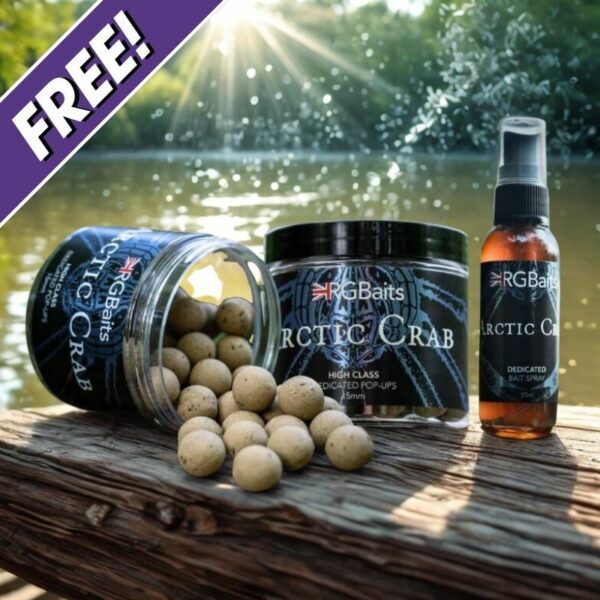 FREE APP ONLY COMP – RG Baits ‘High Class’ Dedicated Pop-Ups Arctic Crab + Bait Spray – AUTO DRAW