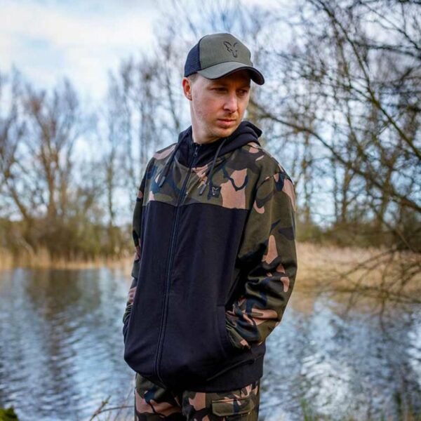 Fox LW BLack / Camo Split Zip Hoody – AUTO DRAW