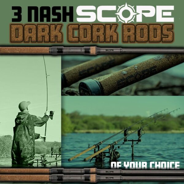 3x Nash Scope OPS Dark Cork Handle Rods of your Choice