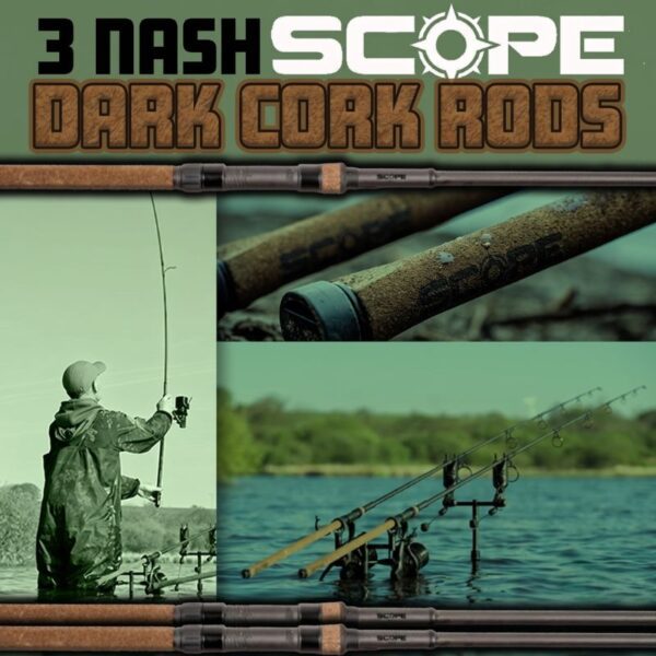 3x Nash Scope OPS – Dark Cork Rods 10ft 3.5lb