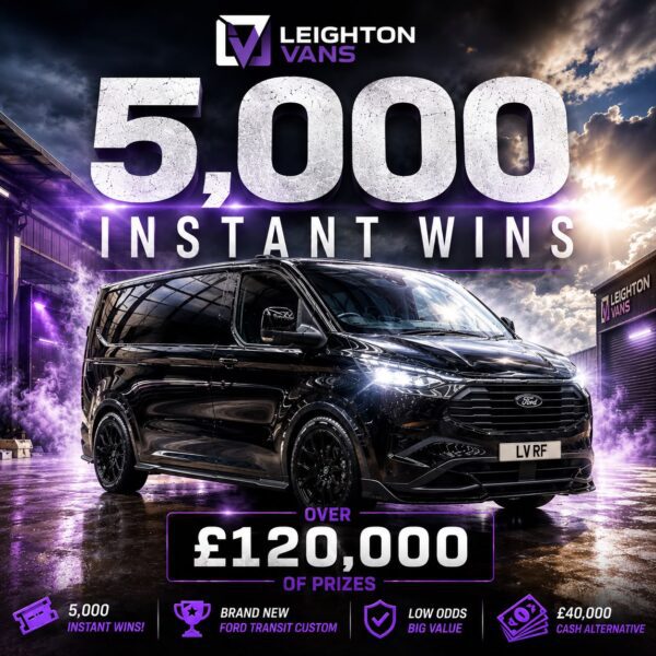Leighton Vans Ford Transit Custom + 5,000 INSTANT WINS