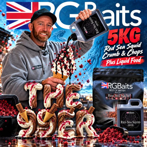 99 Tickets Only – BRAND NEW – RG Baits Crumb & Chops – Red Sea Squid 5kg & Liquid Food – AUTO DRAW